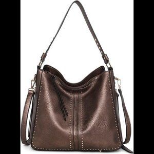 Montana West Large Leather Hobo Handbag